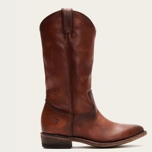 Frye Billy Pull On In Cognac Cowgirl Boots Size 8